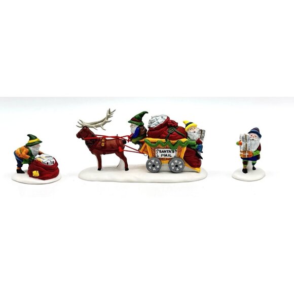 Dept 56 North Pole Series Letters For Santa 3pc Set Christmas Village Elves Mail - Picture 1 of 9